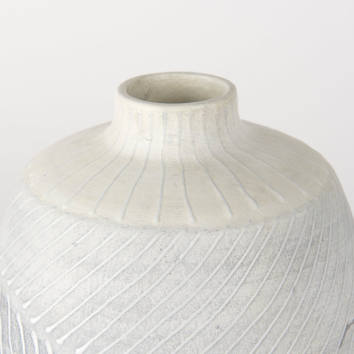 Blume Off-White w/ Gray Textured Vase by Mercana at Eve Furniture