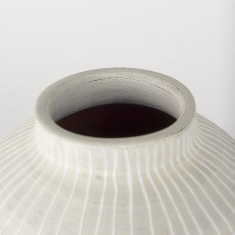 Blume Off-White w/ Gray Textured Vase by Mercana at Eve Furniture