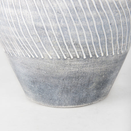 Blume Off-White w/ Gray Textured Vase by Mercana at Eve Furniture