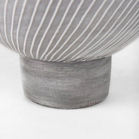 Blume Off-White w/ Gray Textured Vase by Mercana at Eve Furniture