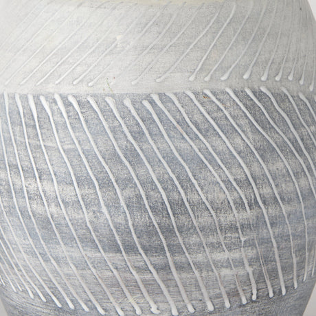 Blume Off-White w/ Gray Textured Vase by Mercana at Eve Furniture