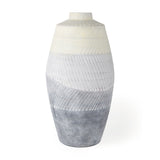 Blume Off-White w/ Gray Textured Vase by Mercana at Eve Furniture