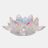 Blush Crystal Lotus Votive Holder 6"