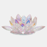 Blush Crystal Lotus Votive Holder 8.25"