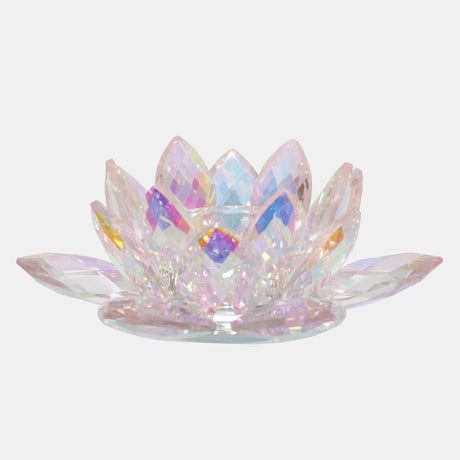 Blush Crystal Lotus Votive Holder 8.25"