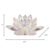 Blush Crystal Lotus Votive Holder 8.25"