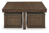 Boardernest Brown Coffee Table and 2 End Tables by Ashley at Eve Furniture