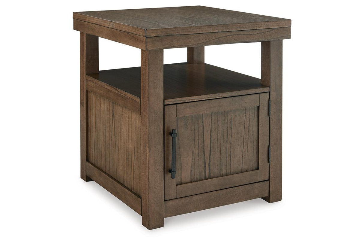 Boardernest Brown Coffee Table and 2 End Tables by Ashley at Eve Furniture