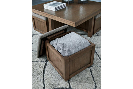 Boardernest Brown Coffee Table and 2 End Tables by Ashley at Eve Furniture