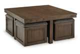 Boardernest Brown Coffee Table and 2 End Tables by Ashley at Eve Furniture