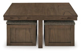 Boardernest Brown Coffee Table and 2 End Tables by Ashley at Eve Furniture
