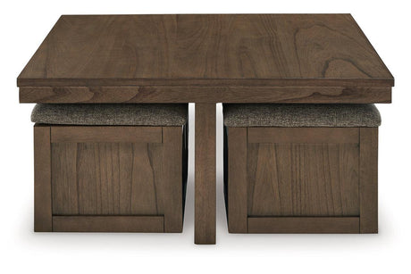 Boardernest Brown Coffee Table and 2 End Tables by Ashley at Eve Furniture
