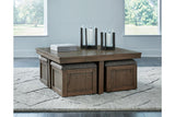 Boardernest Brown Coffee Table and 2 End Tables by Ashley at Eve Furniture