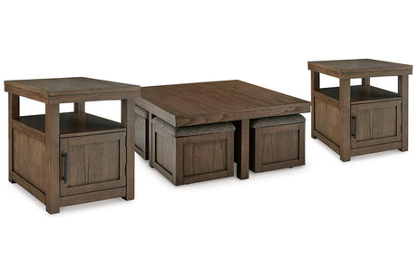 Boardernest Brown Coffee Table and 2 End Tables by Ashley at Eve Furniture