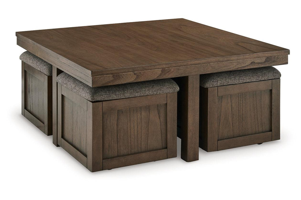 Boardernest Brown Coffee Table and 2 End Tables by Ashley at Eve Furniture