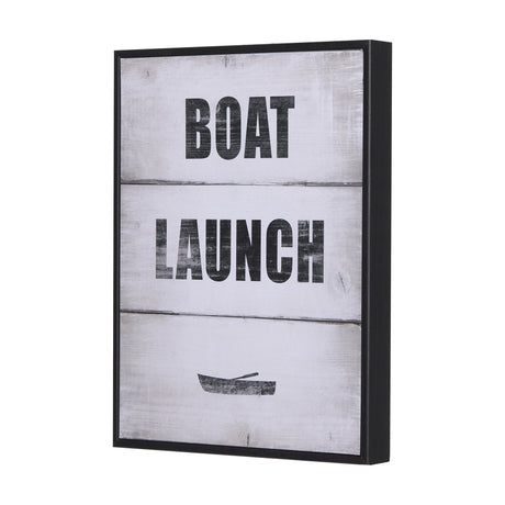 Boat Launch by Mercana Studio a Hand Embellished Textured Framed Art Print by Mercana at Eve Furniture