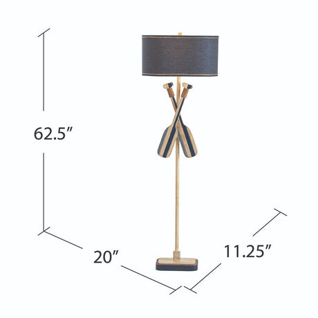 Boat Oar Blue/White Floor Lamp by Crestview at Eve Furniture
