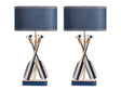 Boat Oar Blue/White Table Lamp (Set of 2) by Crestview at Eve Furniture