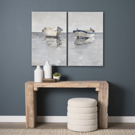 Boat on the Horizon I by Ethan Harper a Hand Embellished Textured Canvas by Mercana at Eve Furniture