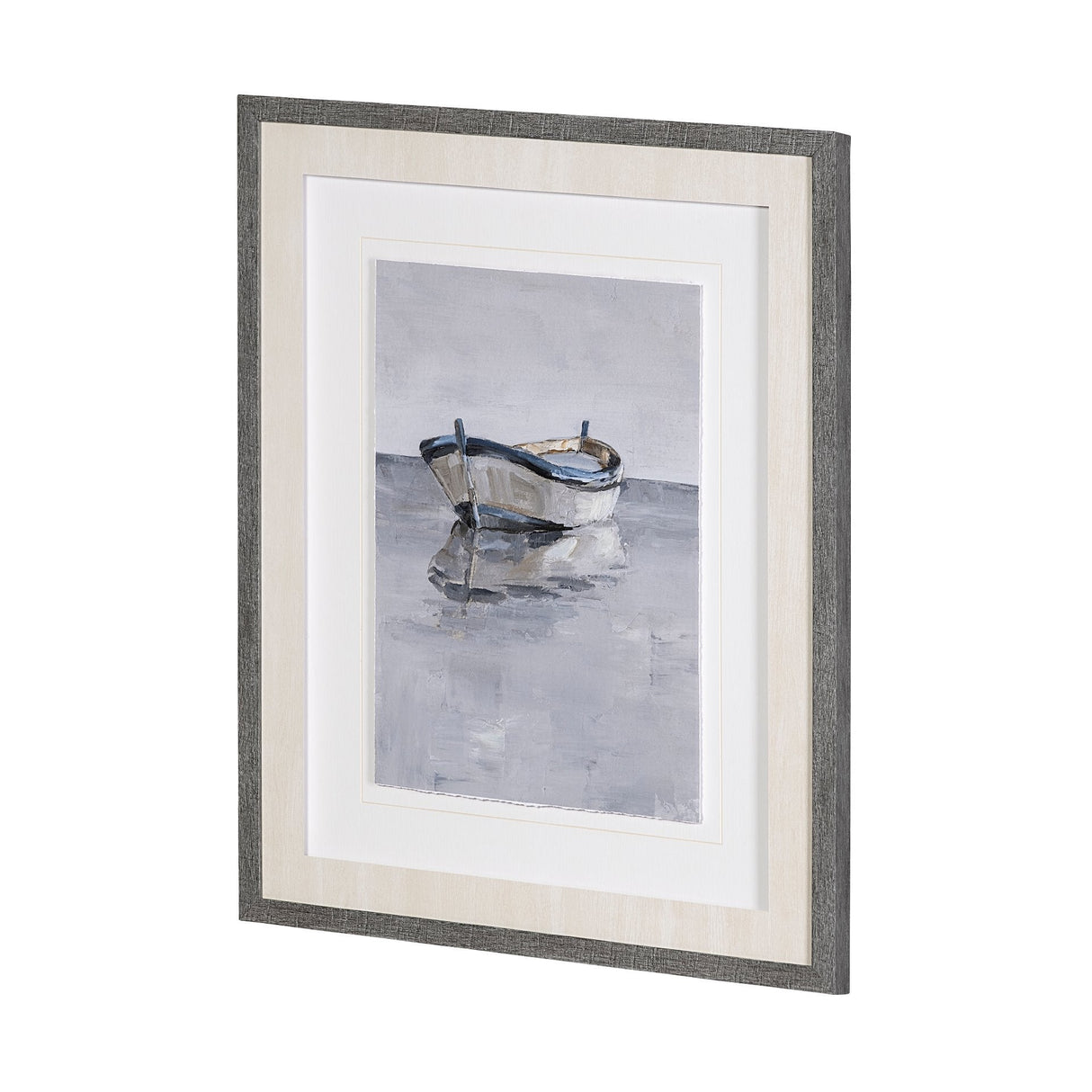 Boat on the Horizon II by Ethan Harper Hand Embellished Textured Framed Art Print Matted under Glass by Mercana at Eve Furniture