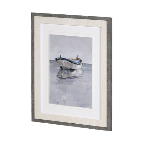 Boat on the Horizon II by Ethan Harper Hand Embellished Textured Framed Art Print Matted under Glass by Mercana at Eve Furniture