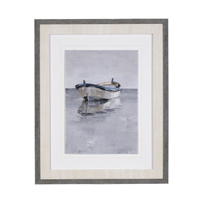 Boat on the Horizon II by Ethan Harper Hand Embellished Textured Framed Art Print Matted under Glass by Mercana at Eve Furniture