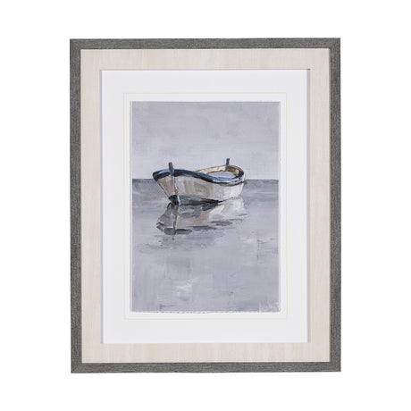 Boat on the Horizon II by Ethan Harper Hand Embellished Textured Framed Art Print Matted under Glass by Mercana at Eve Furniture