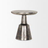 Bobbi Textured Polished Nickel Cast Aluminum Metal Accent Table by Mercana at Eve Furniture