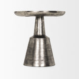Bobbi Textured Polished Nickel Cast Aluminum Metal Accent Table by Mercana at Eve Furniture