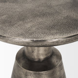 Bobbi Textured Polished Nickel Cast Aluminum Metal Accent Table by Mercana at Eve Furniture