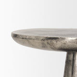 Bobbi Textured Polished Nickel Cast Aluminum Metal Accent Table by Mercana at Eve Furniture
