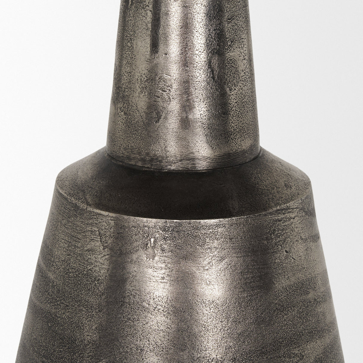 Bobbi Textured Polished Nickel Cast Aluminum Metal Accent Table by Mercana at Eve Furniture