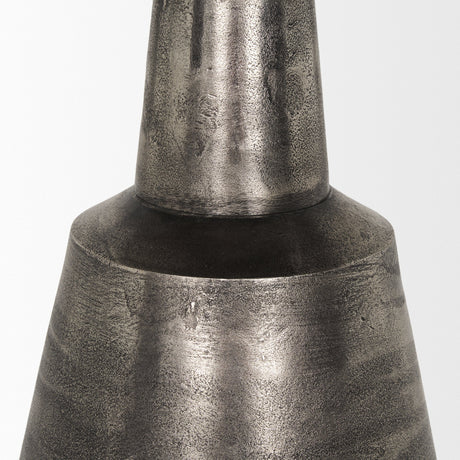 Bobbi Textured Polished Nickel Cast Aluminum Metal Accent Table by Mercana at Eve Furniture
