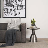 Bobbi Textured Polished Nickel Cast Aluminum Metal Accent Table by Mercana at Eve Furniture