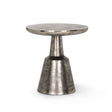 Bobbi Textured Polished Nickel Cast Aluminum Metal Accent Table by Mercana at Eve Furniture