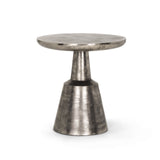 Bobbi Textured Polished Nickel Cast Aluminum Metal Accent Table by Mercana at Eve Furniture