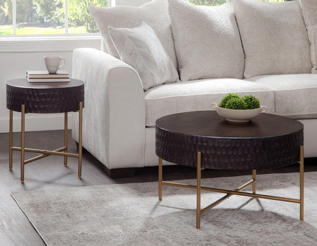 Bobbi 30″ Round Solid Wood End Table by Steve Silver at Eve Furniture