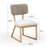 Bobbie Cream Vegan Leather and Grey Vegan Shearling Dining Chair by TOV Furniture at Eve Furniture