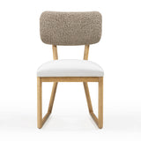 Bobbie Cream Vegan Leather and Grey Vegan Shearling Dining Chair by TOV Furniture at Eve Furniture