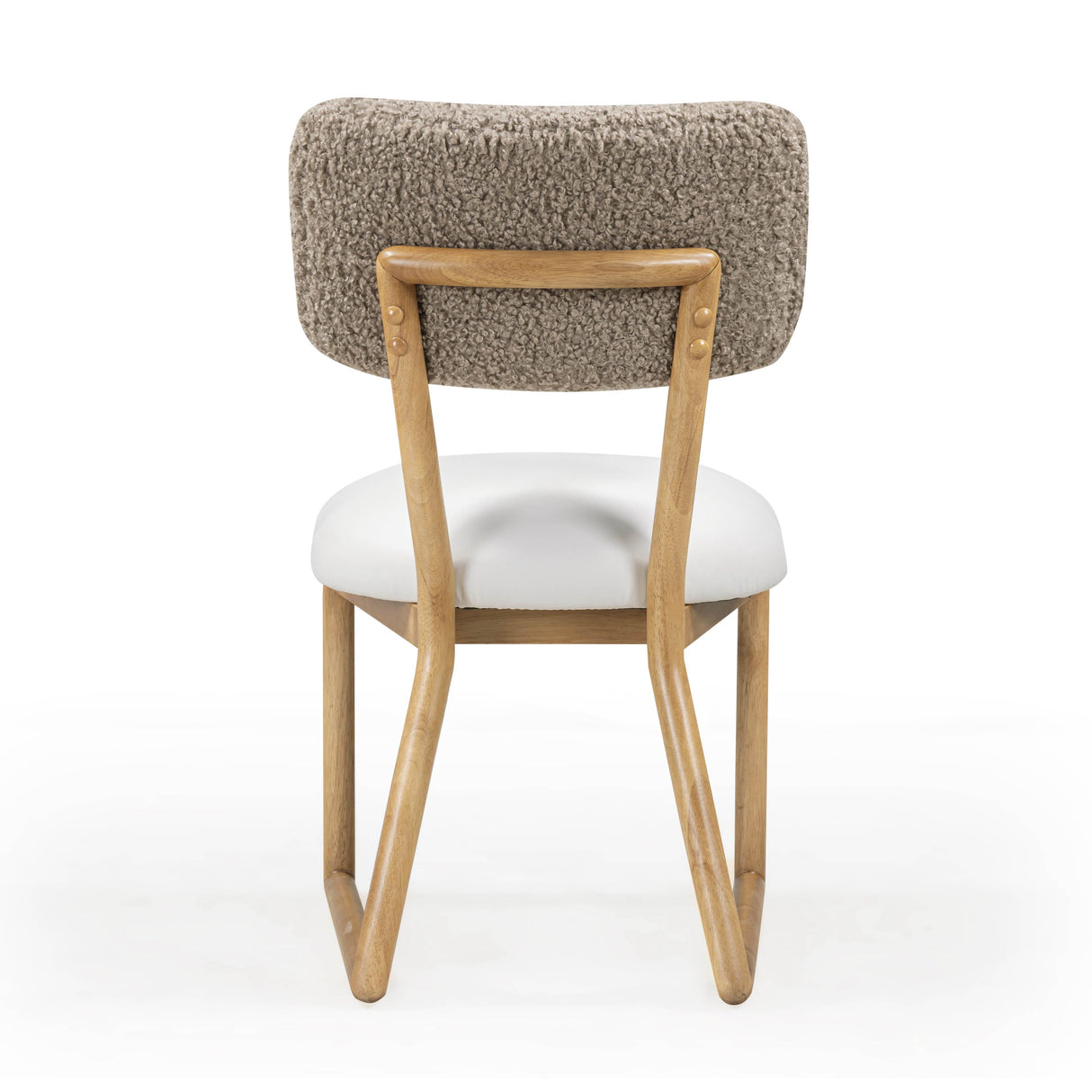 Bobbie Cream Vegan Leather and Grey Vegan Shearling Dining Chair by TOV Furniture at Eve Furniture