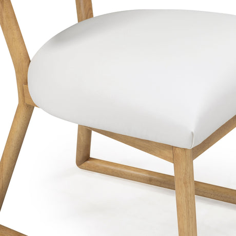 Bobbie Cream Vegan Leather and Grey Vegan Shearling Dining Chair by TOV Furniture at Eve Furniture