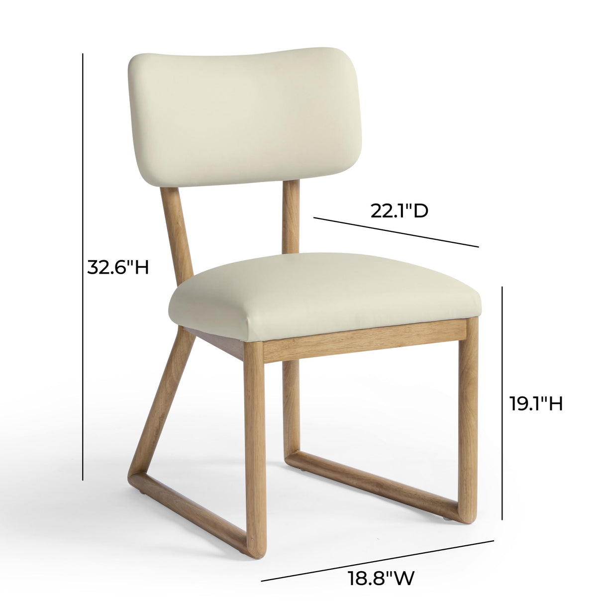 Bobbie Cream Vegan Leather Dining Chair by TOV Furniture at Eve Furniture