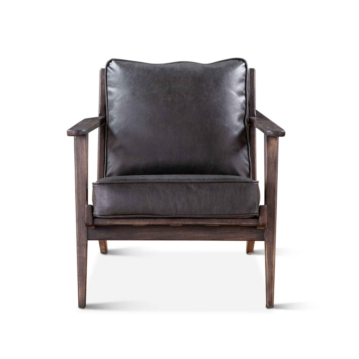 Bobby Accent Chair in Black Leather by Home Trends & Design at Eve Furniture