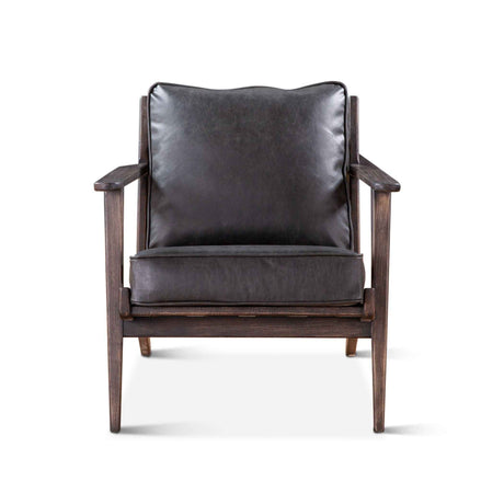 Bobby Accent Chair in Black Leather by Home Trends & Design at Eve Furniture