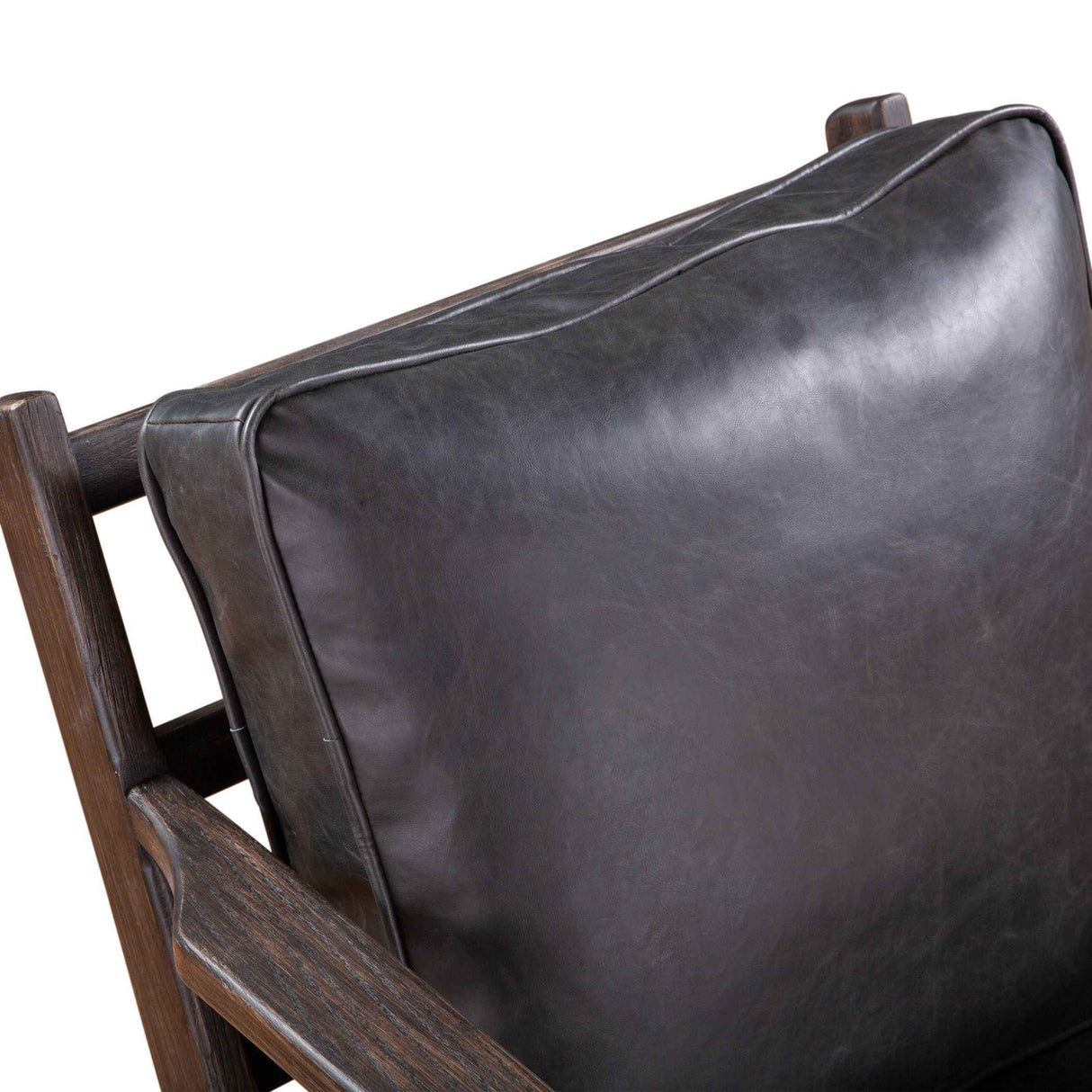 Bobby Accent Chair in Black Leather by Home Trends & Design at Eve Furniture