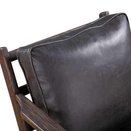 Bobby Accent Chair in Black Leather by Home Trends & Design at Eve Furniture