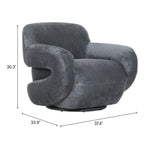 Boble Storm Gray Swivel Chair by Zuomod at Eve Furniture
