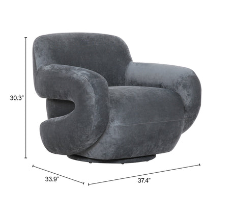 Boble Storm Gray Swivel Chair by Zuomod at Eve Furniture