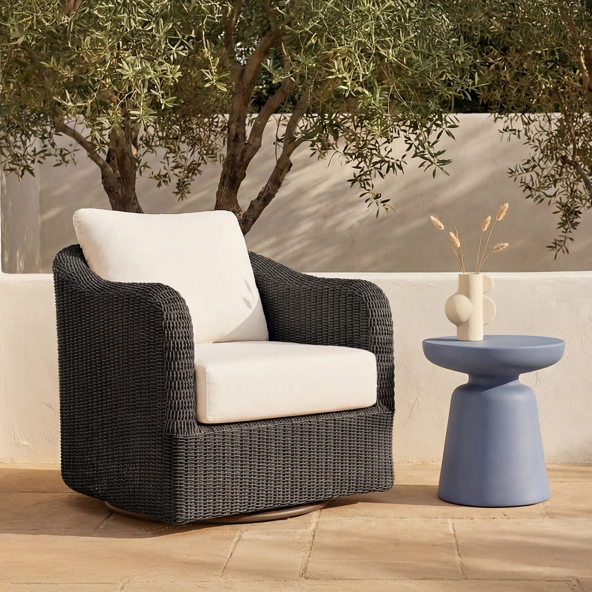 Bodhi Charcoal Outdoor Swivel Accent Chair by MOES at Eve Furniture