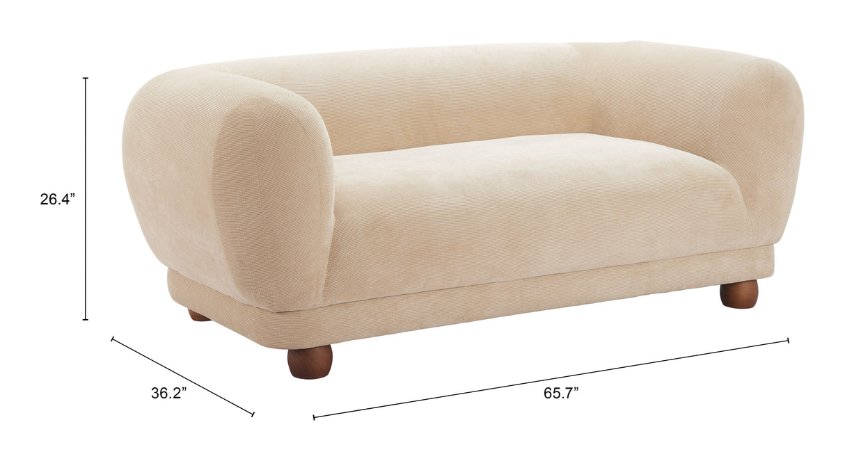 Boet Taupe Loveseat by Zuomod at Eve Furniture